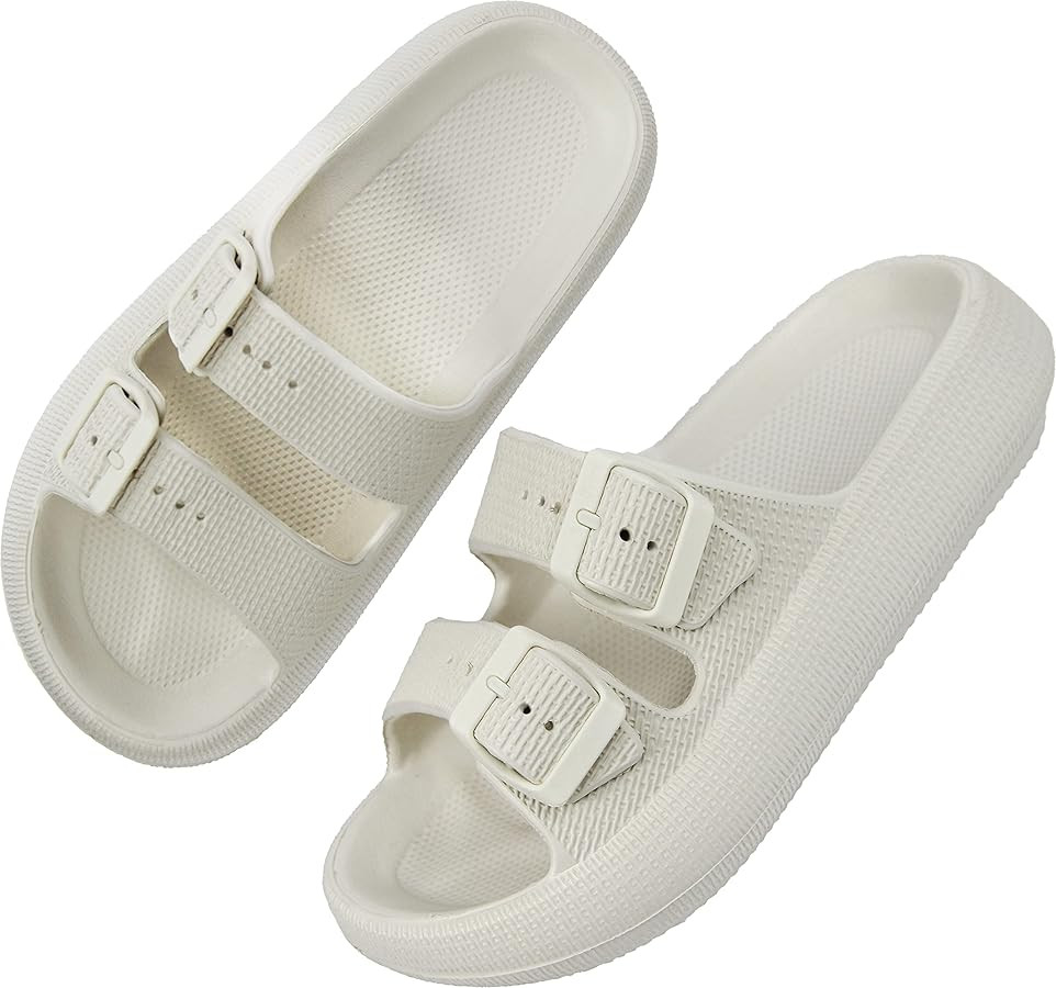 BenSorts Pillow Sandals for Women Men Thick Sole Adjustable Buckles EVA | Amazon (US)