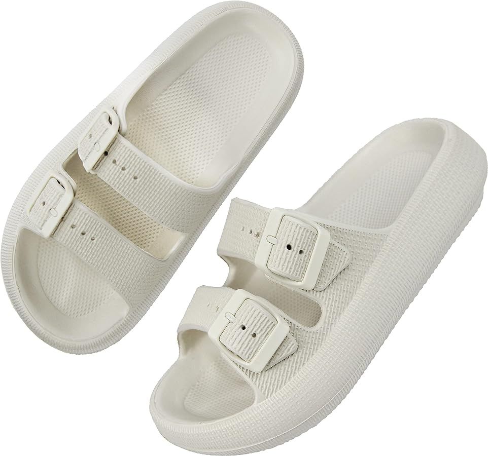 BenSorts Pillow Sandals for Women Men Thick Sole Adjustable Buckles EVA | Amazon (US)