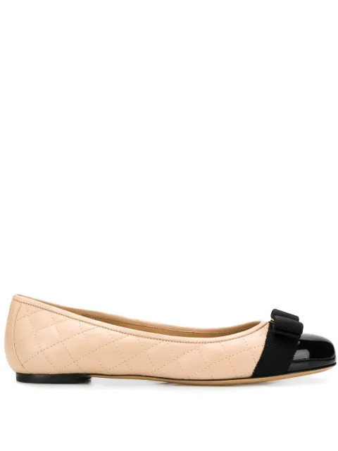 Salvatore Ferragamo Vara Contrast Ballerinas - Farfetch | Farfetch (CA)