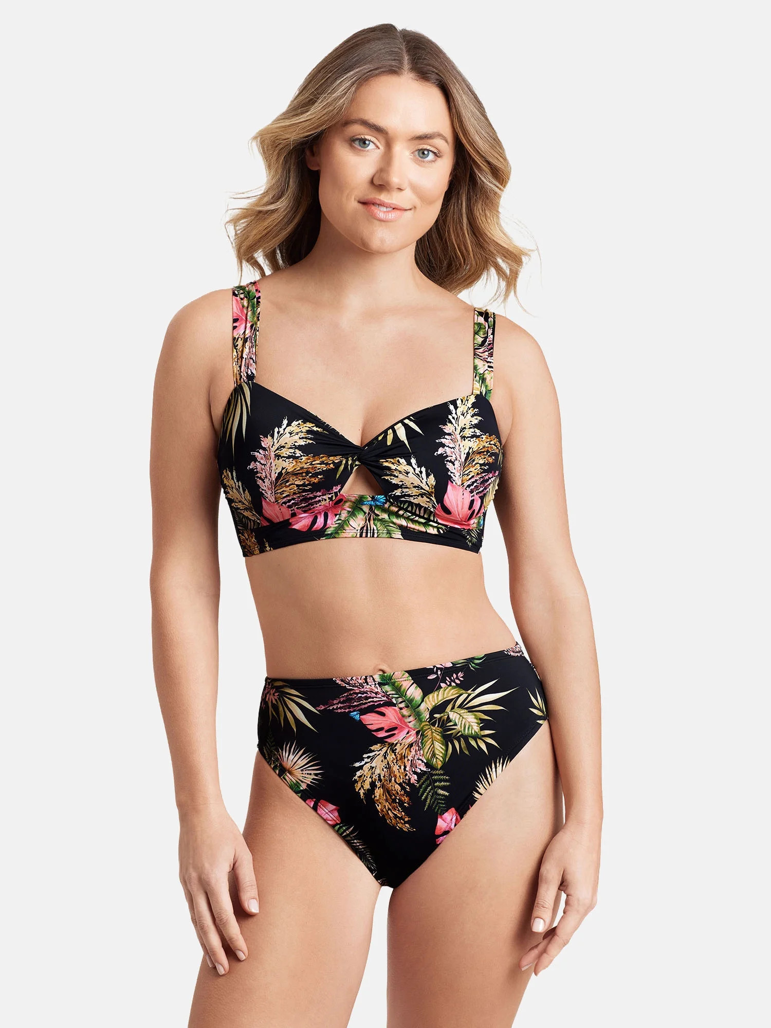 Sofia by Sofia Vergara Women's and Women's Plus Twist Bandeau Longline Bikini Tops | Walmart (US)