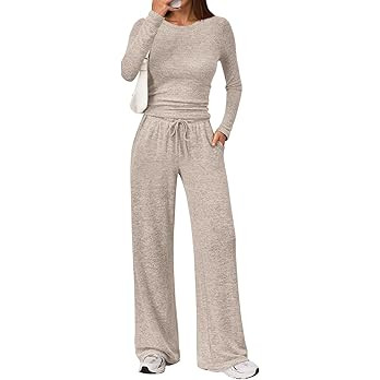 LILLUSORY Womens 2 Piece Matching Lounge Sets 2025 Fall Fashion Knit Sweater Airport Travel Vacat... | Amazon (US)