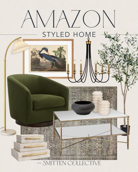 Amazon living room and home decor ideas!

swivel chair, rug, black and gold chandelier, faux olive tree, vintage wall art, pleated shade floor lamp, decorative boxes, vases, budget friendly, designer look for less

#LTKstyletip #LTKhome #LTKsalealert