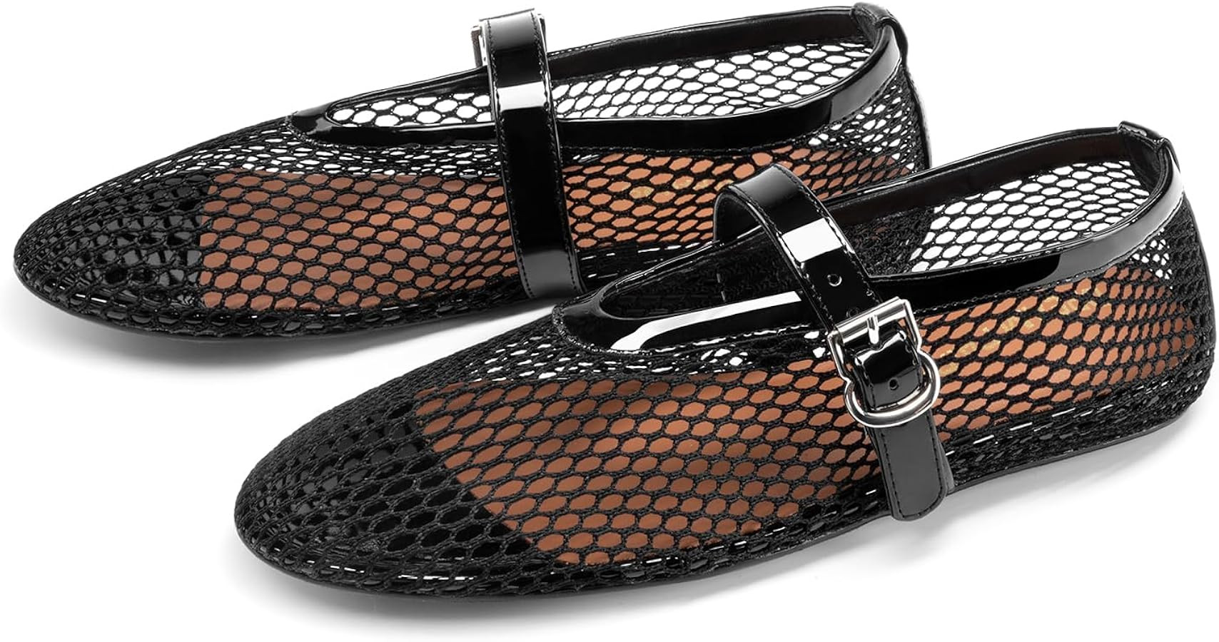 DREAM PAIRS Women's Mesh Ballet Flats Dressy Round Toe Comfortable Mary Jane Flat Shoes with Buck... | Amazon (US)