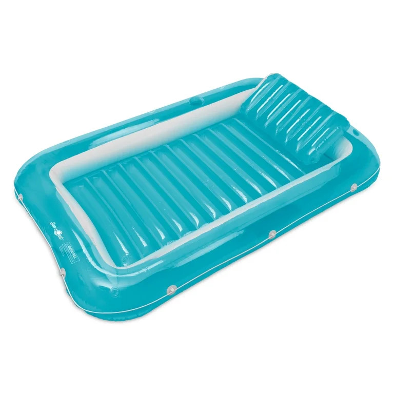 Sun's Out 2-in-1 Tanning Pool Lounger - 71"x46" Light Blue Float for Ages 14+ | Walmart (US)