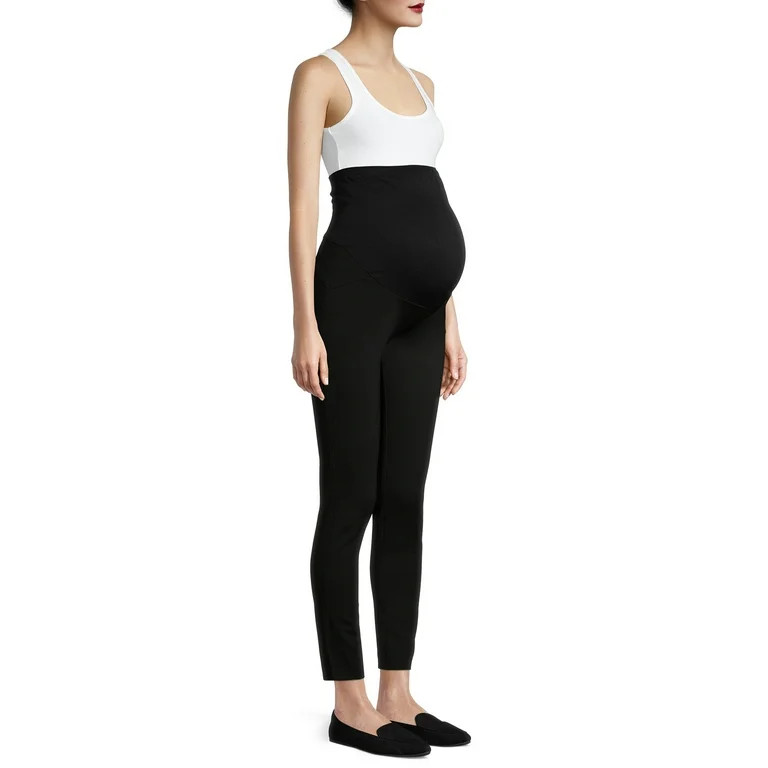 Time and Tru Maternity Ponte Knit Leggings with Full Panel | Walmart (US)