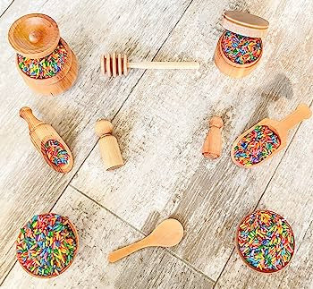 10 Piece - USA Made - Child Size Sensory Bin Tools - Sensory Bins - Wooden Sensory Bin Tools - Se... | Amazon (US)