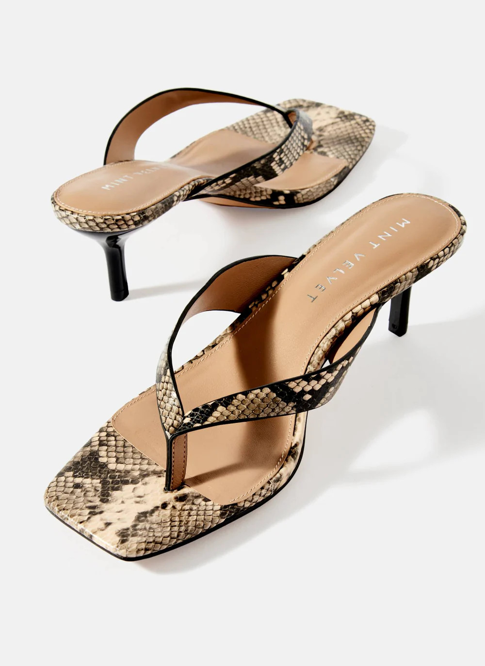 Betty Black Flip Flop Heels | Mint Velvet