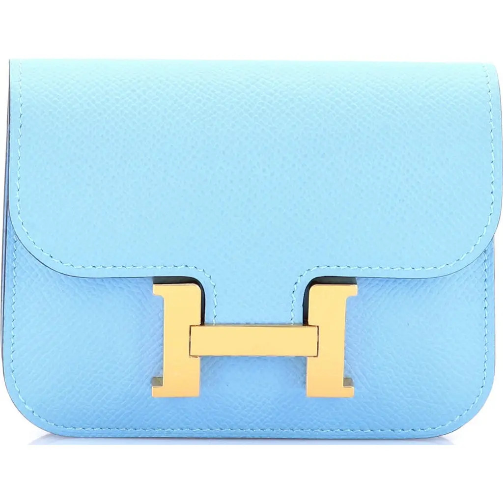 Pre-Owned Hermes Constance Slim Wallet Epsom in Celeste at Nordstrom | Nordstrom
