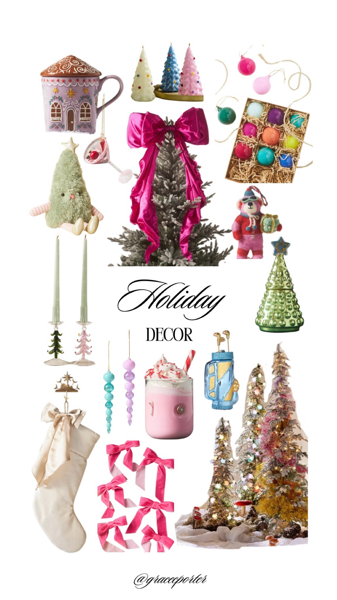 Holiday decor is here!!!🎄💞⭐️🎀 Get festive this year with this cute theme I put together from Anthropologie- sugar plum look:) The satin bow topper has to be my favorite! 

#LTKHoliday #LTKHome