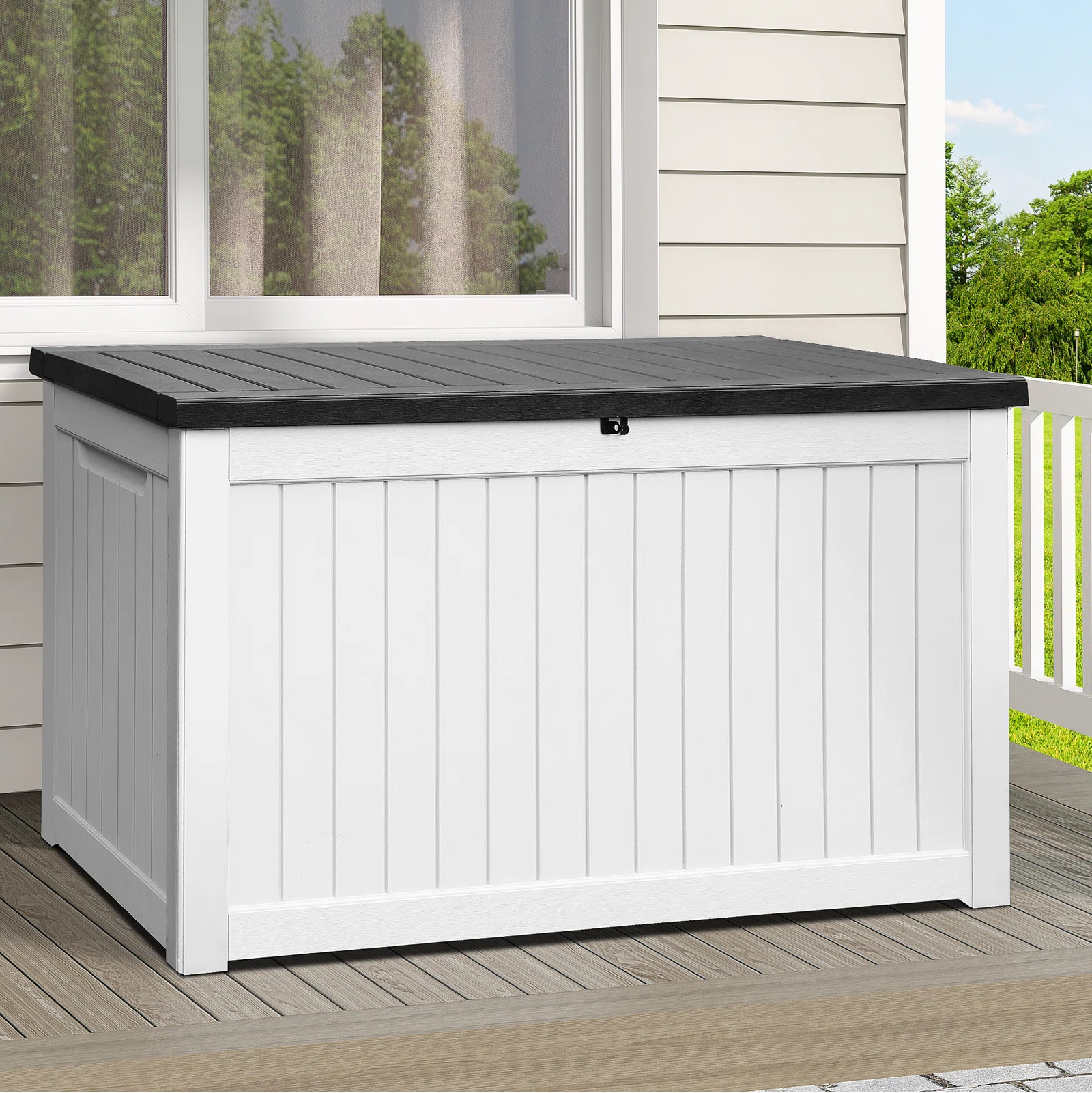 Edrosie Inc 233 Gallons Water Resistant Resin Lockable Deck Box | Wayfair North America