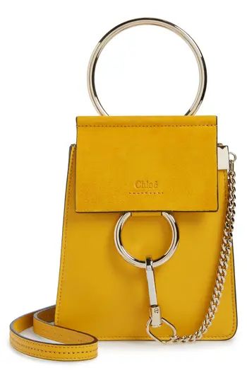 Chloe Faye Small Suede & Leather Bracelet Bag - Yellow | Nordstrom