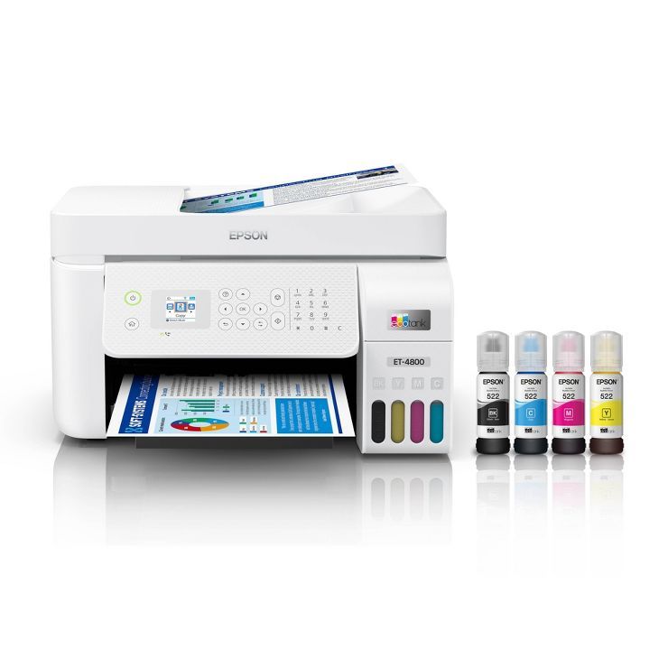 EcoTank ET-4800 All-in-One Color Inkjet Printer, Scanner, Copier - White | Target