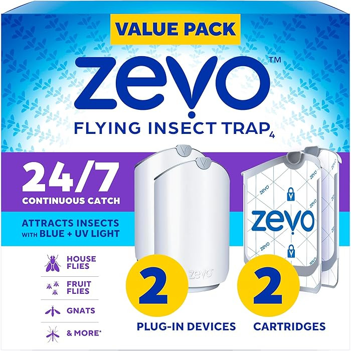 Zevo 2 Flying Insect Traps & 2 Refill Cartridges - Plug in Fly Trap & Indoor Bug Catcher for Gnat... | Amazon (US)