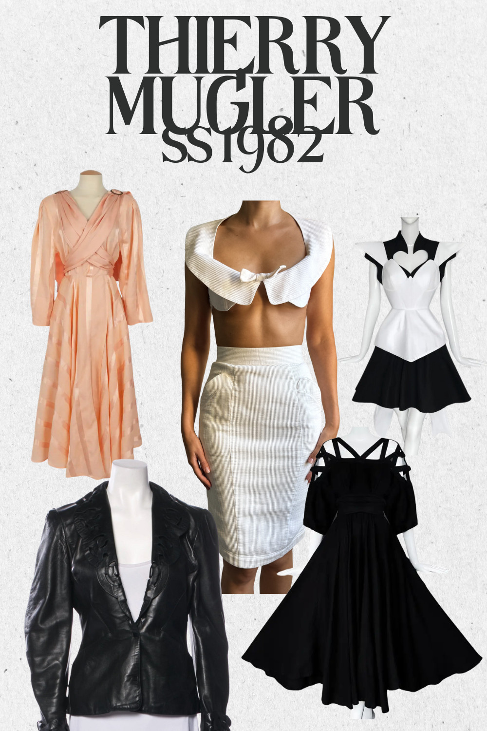 A rare archival find from Thierry Mugler’s Spring Summer 1982 ready to wear collection. This season was known for sculptural silhouettes, playful fantasy, and Mugler’s signature architectural tailoring. The pieces are collectible, museum worthy, and instantly recognizable to anyone who loves vintage fashion history.

The coral silk and linen dress is an authentic SS82 piece with the original season tag. It features Mugler’s structured waistline, sculpted shoulder shape, and a soft fluid drape that moves like sculpture. A true statement for collectors who appreciate artistry and early Mugler design codes.

Perfect for anyone building a thoughtful vintage wardrobe or looking to invest in a rare archival piece with cultural and historical significance. 

 #LTKootd