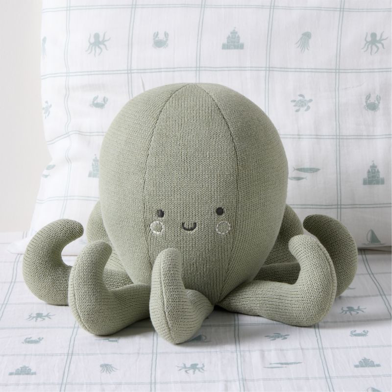 Cooper Green Octopus Pillow by Jake Arnold | Crate & Kids | Crate & Barrel