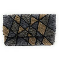 Gold Silver Beaded Clutch, Clutch Purse, Gray Bead Party Evening Clutches | Etsy (US)