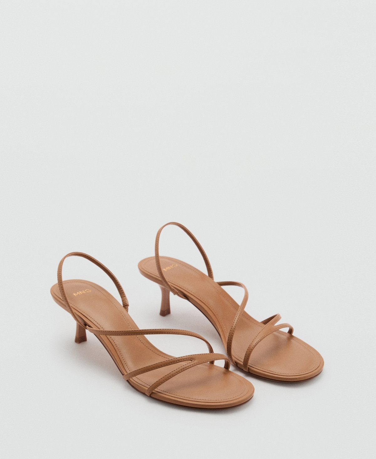 Mango Women's Animal Print Strap Heel Sandals - Caramel | Macy's