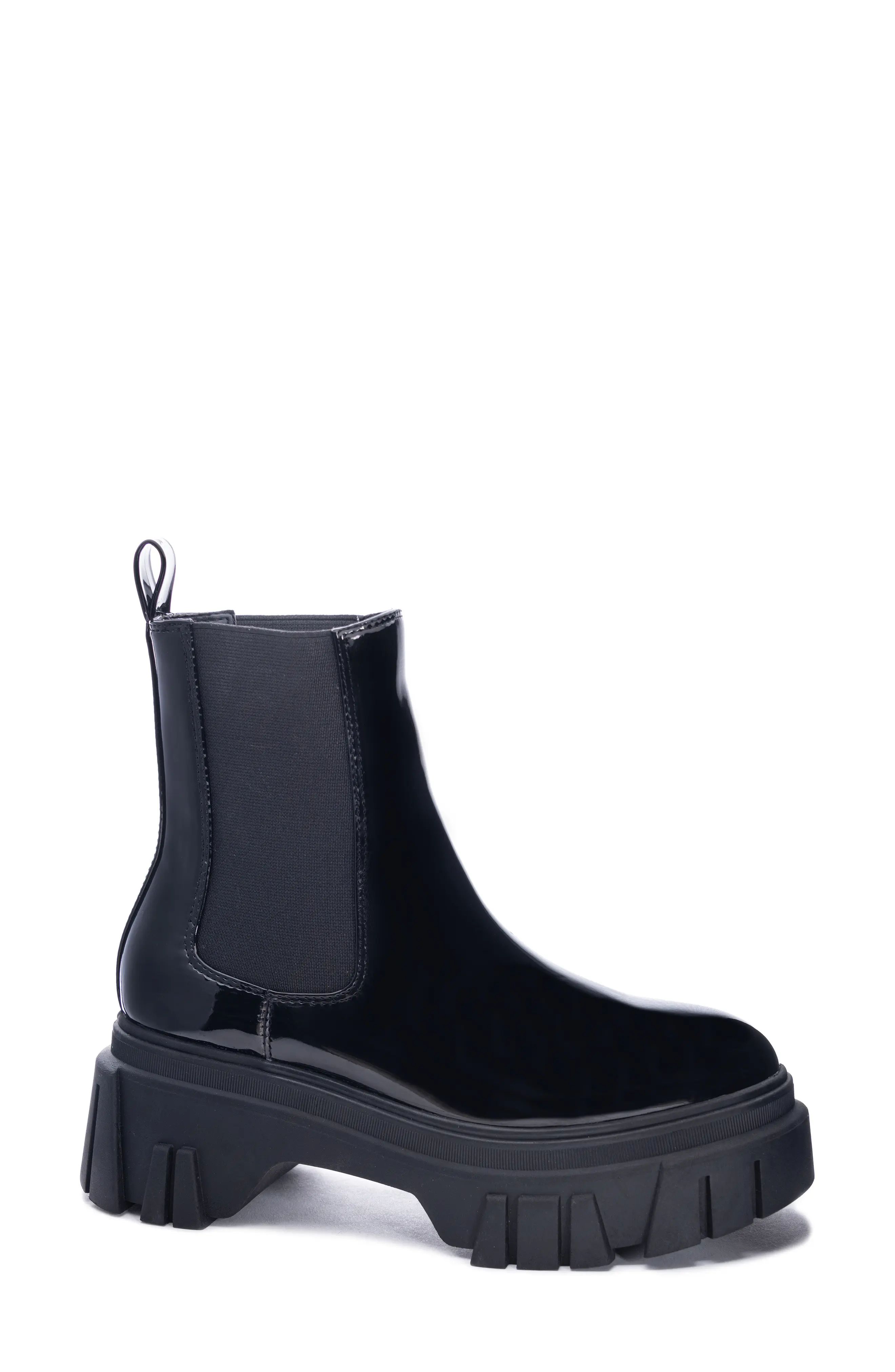 Chinese Laundry Jenny Platform Chelsea Boot, Size 9.5 in Black Soft Patent at Nordstrom | Nordstrom