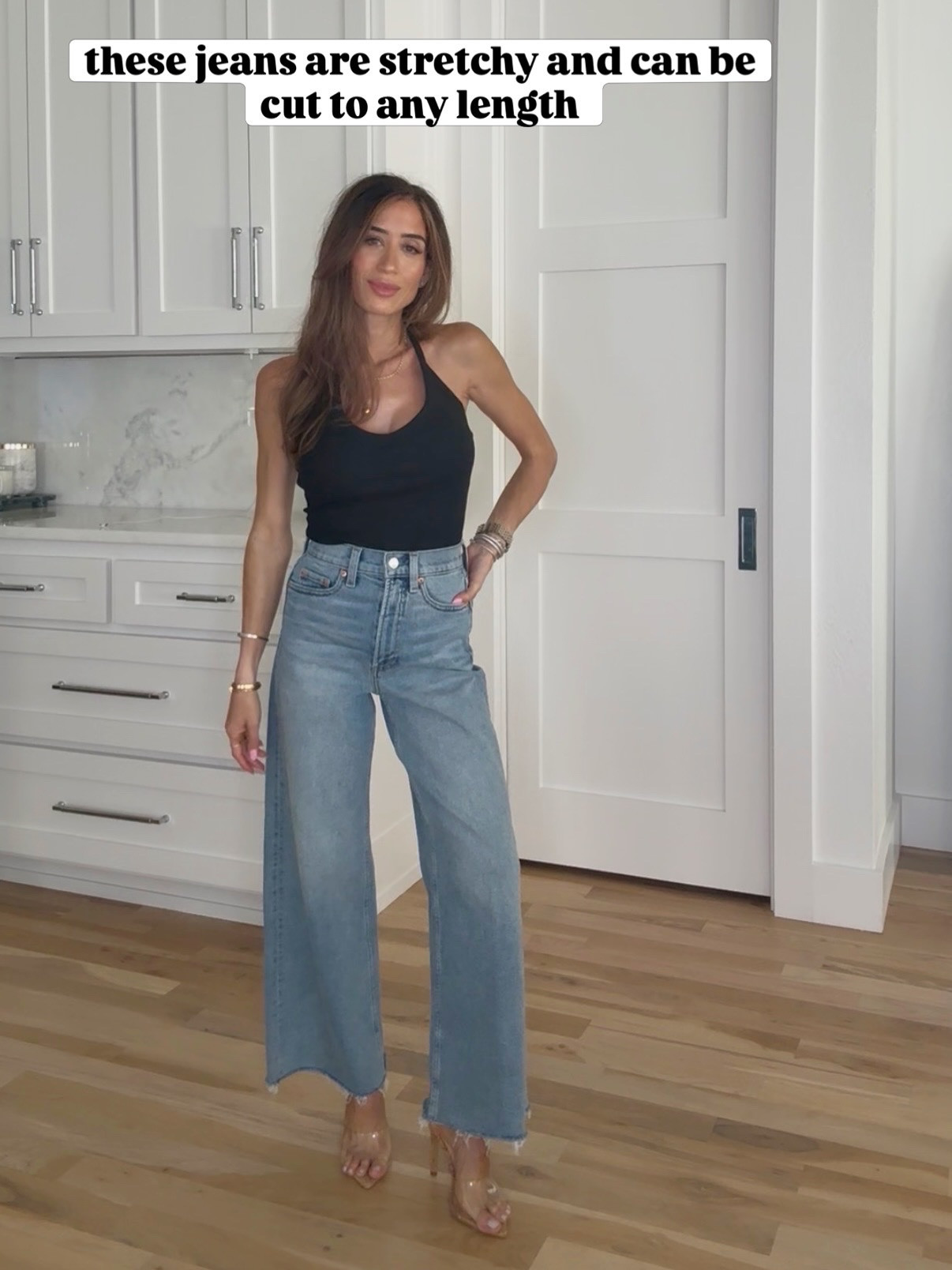 Spring outfit comfy jeans size 23 stretchy Amazon ribbed tank with bra 

#LTKgrwm #LTKootd #LTKPetite