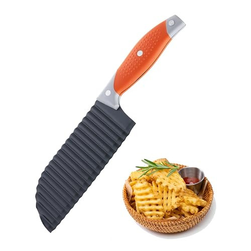 VITUER Crinkle Cutter for Veggies, Crinkle Cut Knife for French Fry, Vegetable, Potato, Cucumber, Carrot and Fruit, Stainless Steel Wave Fries Cutter Slicer With Ergonomic Handle, Dishwasher Safe | Amazon (US)