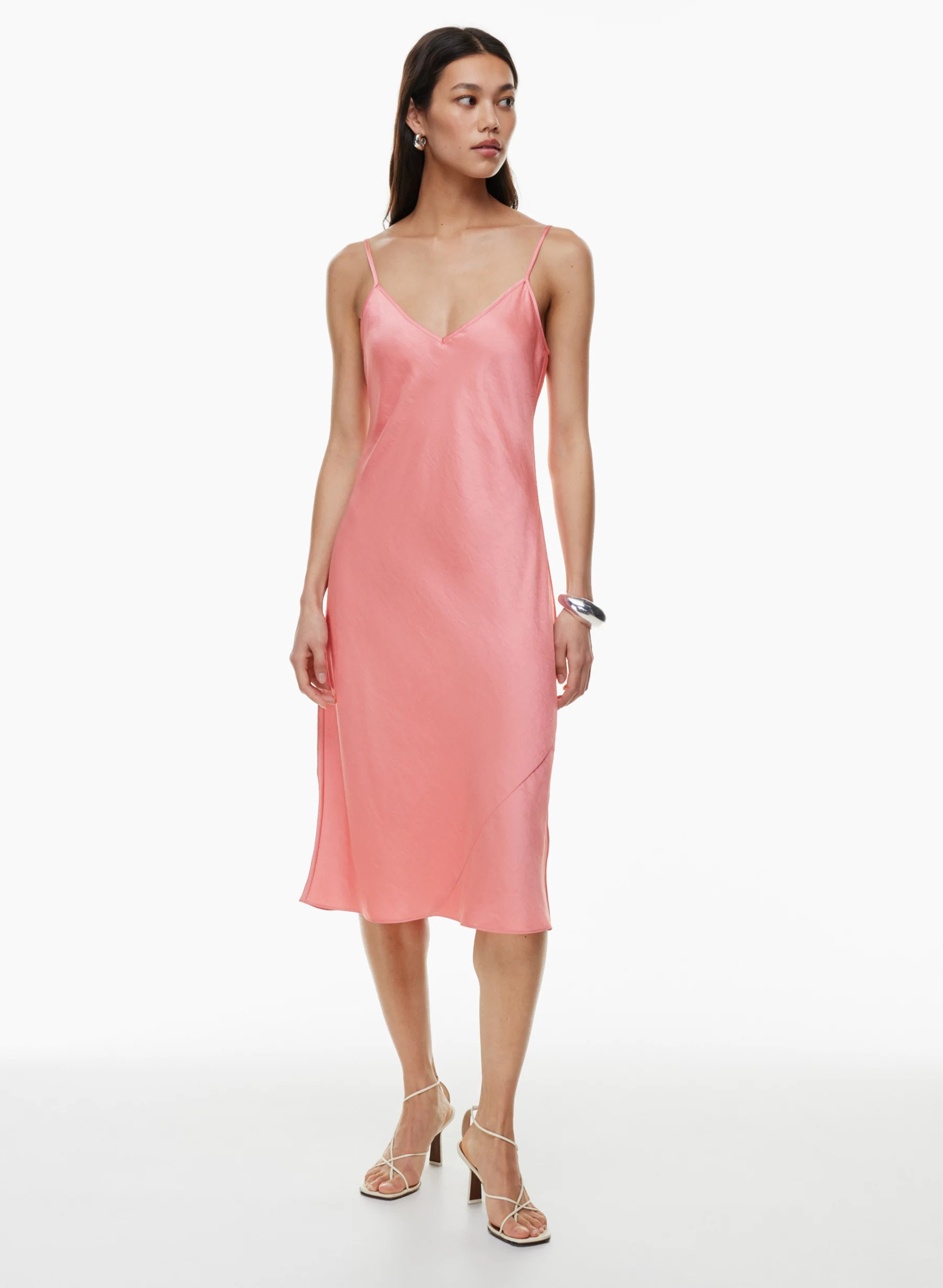 ONLY SLIP SATIN MIDI DRESS | Aritzia