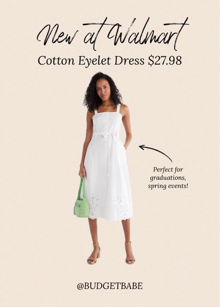 Darling white eyelet dress at Walmart, under $30! Graduation dress, white dress for spring occasions. #walmartfashion 

#LTKfindsunder50 #LTKfindsunder100
