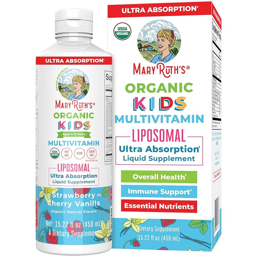 MaryRuth Organics Kids Multivitamin Liposomal | Vegan, Sugar-Free Vitamins for Kids | Ages 4+ | 2... | Amazon (US)