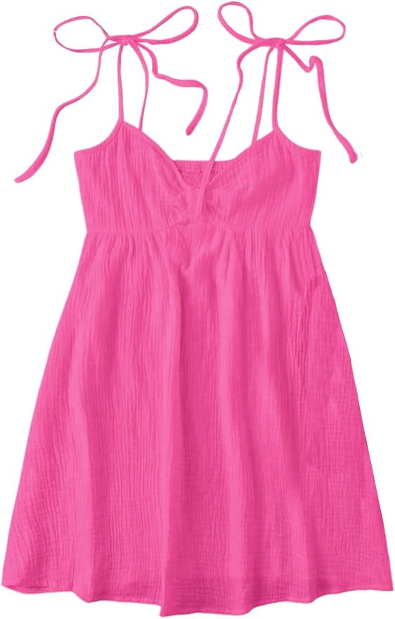 SOLY HUX Women's Summer Cami Sun Dress A Line Tie Shoulder Y2k Cute Casual Short Mini Beach Babyd... | Amazon (US)