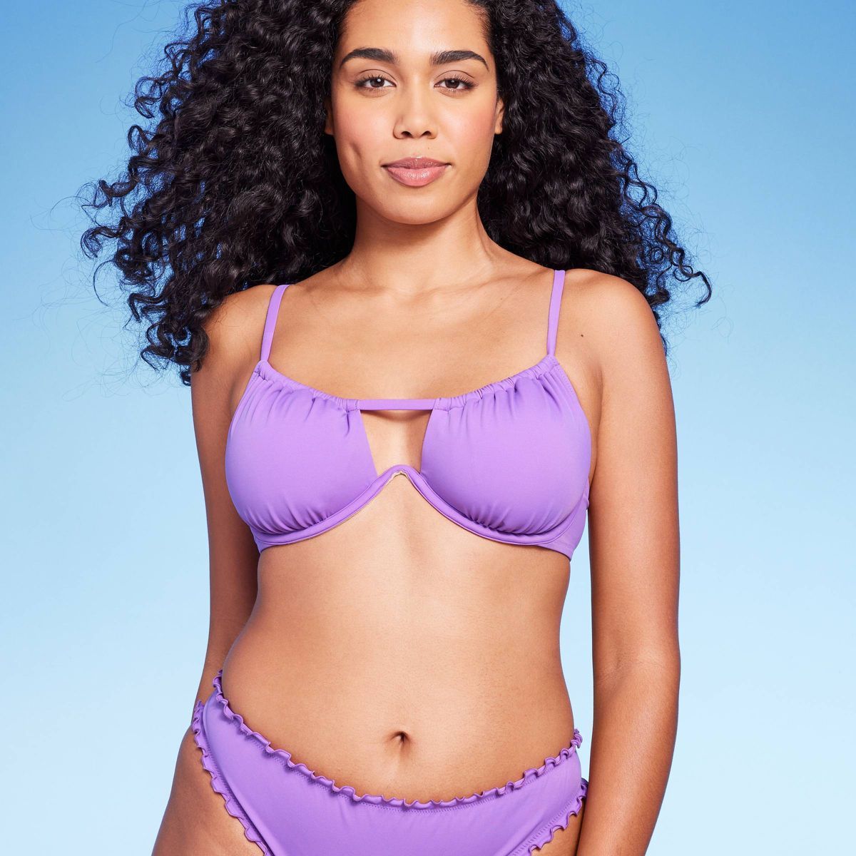 Women's Tunneled Neckline Underwire Bikini Top - Shade & Shore™ Purple | Target