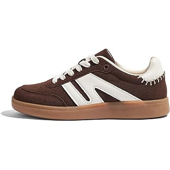 LUCKY STEP Women Classic Retro Gum Sole Fashion Sneakers Casual Tennis Skate Shoe Genuine Leather... | Amazon (US)