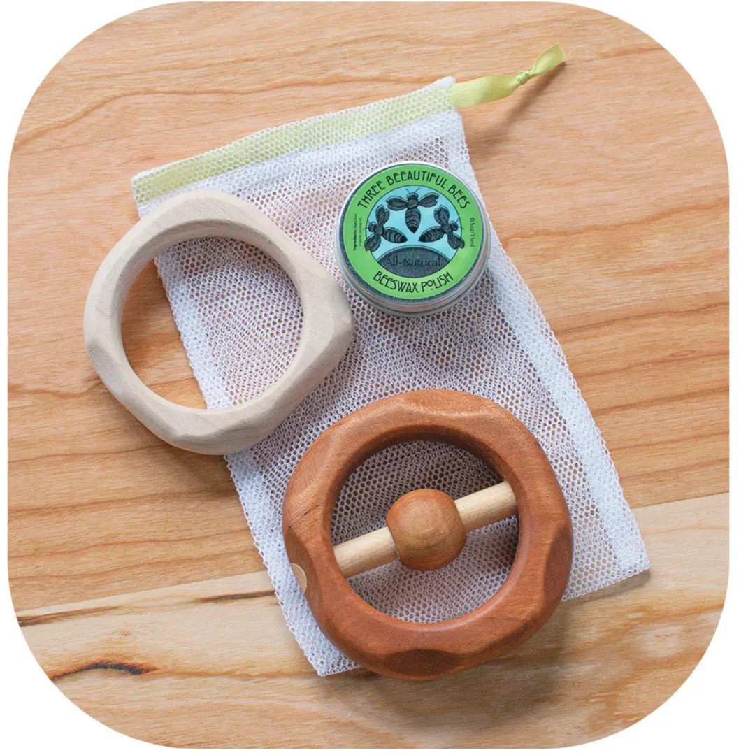 Cherry Rattle and Maple Teether Gift Set - Montessori Inspired - Etsy | Etsy (US)