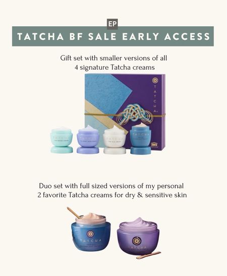 25% off sitewide at Tatcha, including gift sets, with code JEAN25 

I was told this will be the same discount that they’ll be offering for Black Friday and cyber Monday! Some of the value sets might be sold out by then so this is a chance to shop it early. 

The dewy skin cream is my longtime favorite winter cream for dry skin. The texture is so velvety. 

And as someone with sensitive skin the Indigo overnight cream (fragrance free) is a little more of the splurge but feels amazing and hydrating.

Tatcha is also offering a free 2-pc small mystery gift on orders $100+ or 4-pc mystery gift on orders $200+

#LTKGiftGuide #LTKbeauty #LTKCyberWeek