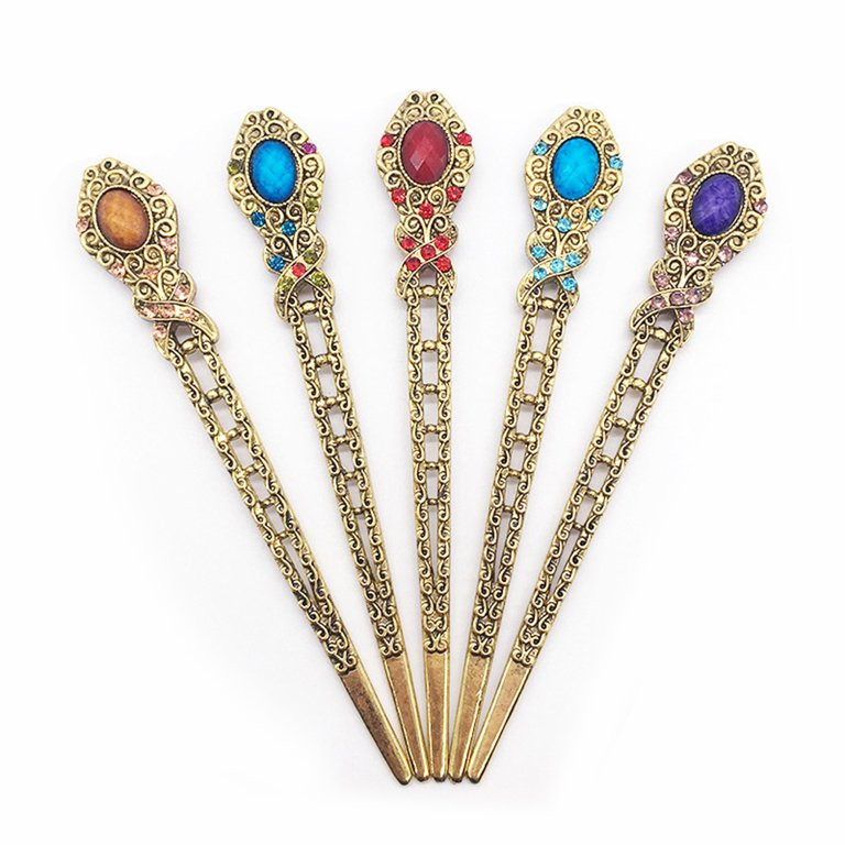 5pcs Ancient Hair Sticks Retro Tassel Headdress Retro Hair Sticks Rhinestone Hair Sticks | Walmart (US)