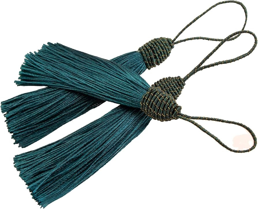 VAPKER Bookmark Tassels 20Pcs 15cm/6 Inch Dark Teal Tassels with Pineapple Head Sewing Tassels Si... | Amazon (US)