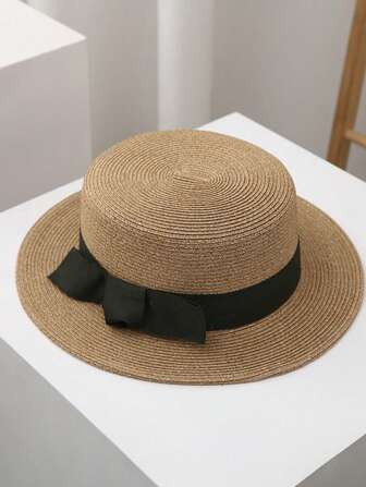 Strohhut mit Schleife Dekor, | SHEIN