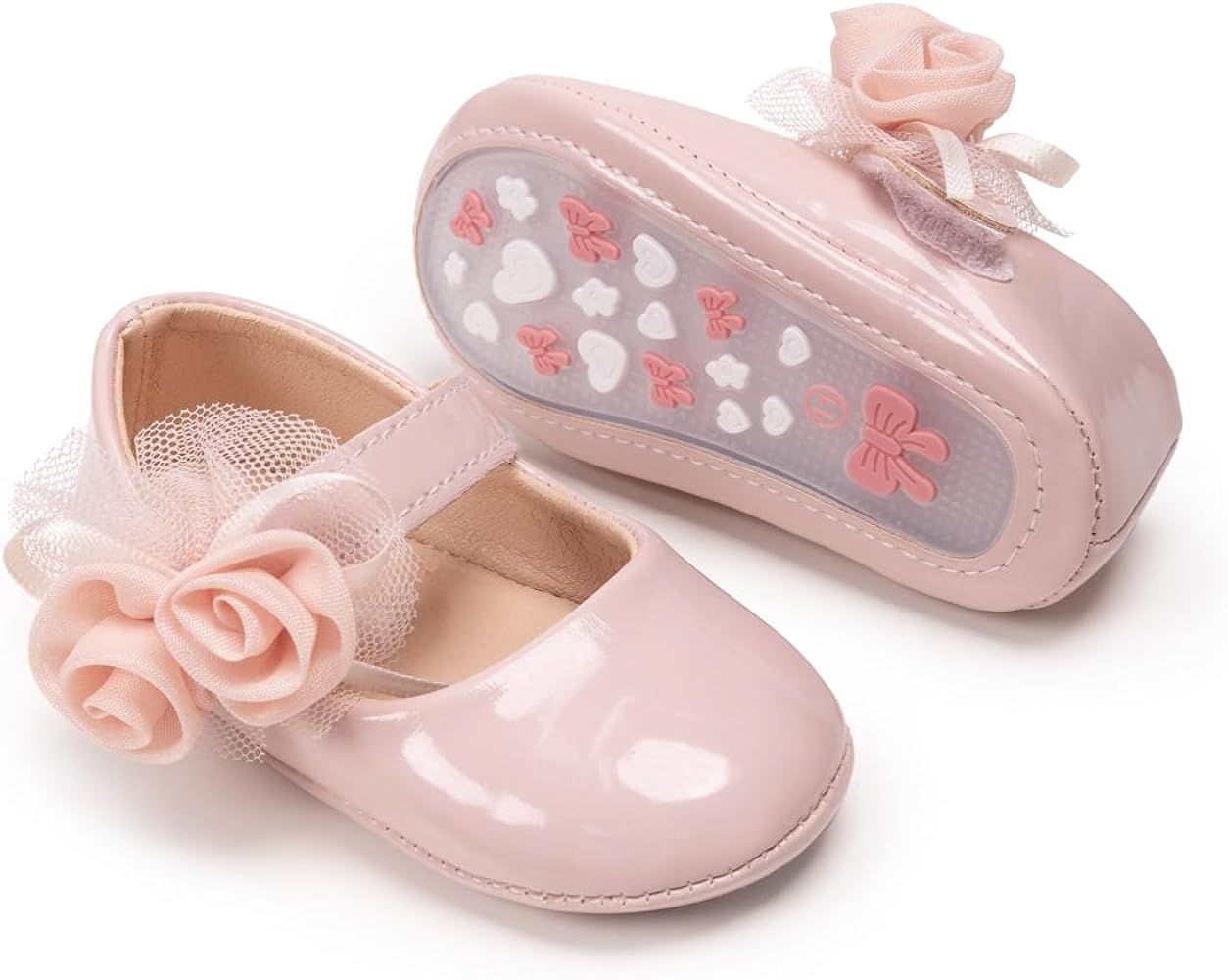 Meckior Infant Baby Girls Soft Sole Bowknot Princess Wedding Dress Mary Jane Flats Prewalker Newborn | Amazon (US)