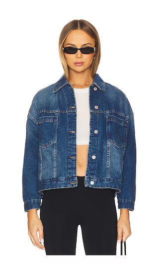 Free People x We The Free Opal Swing Denim Jacket in Blue. - size L | Revolve Clothing (Global)