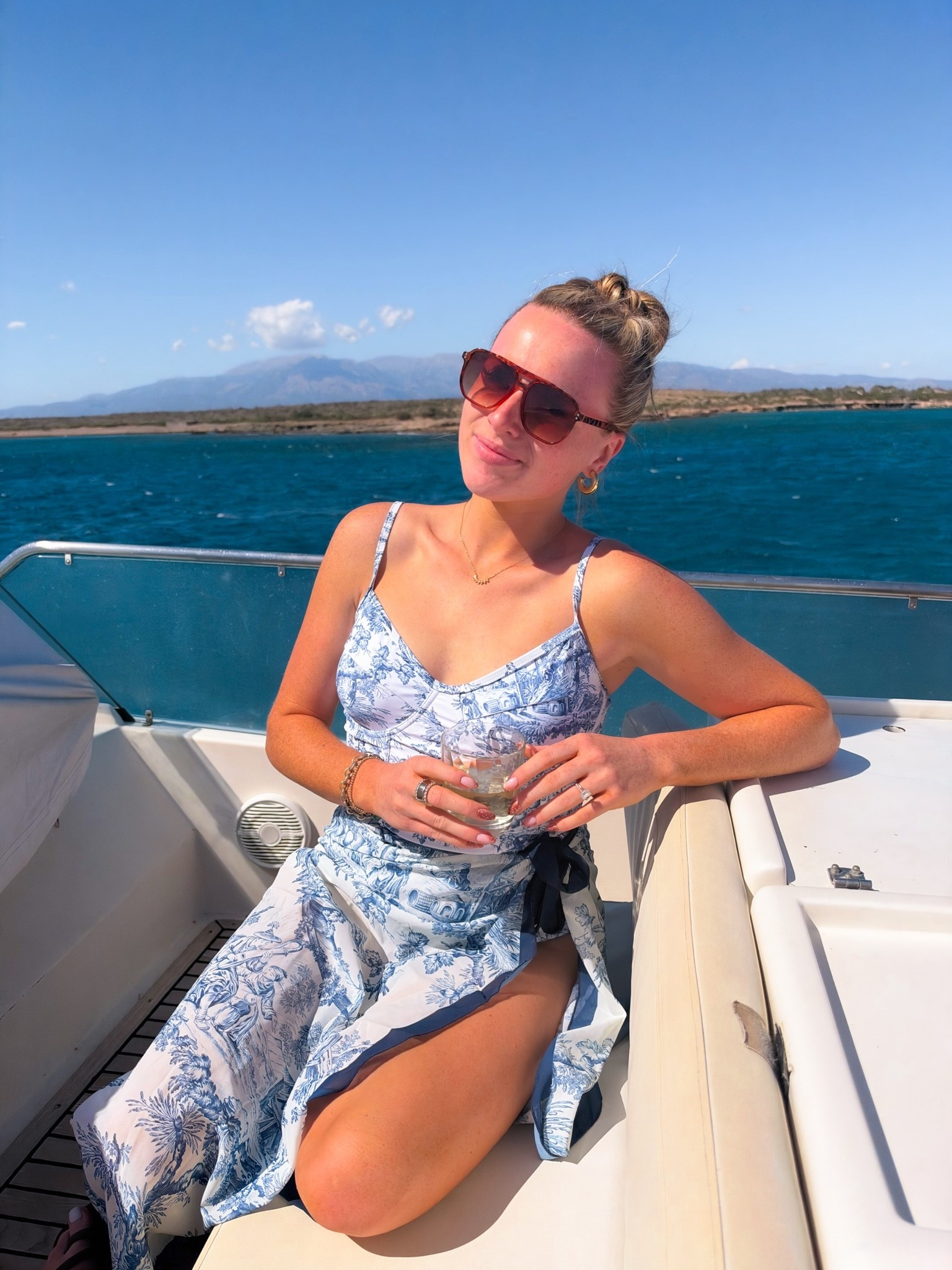 grandmillennial boat day swimsuit