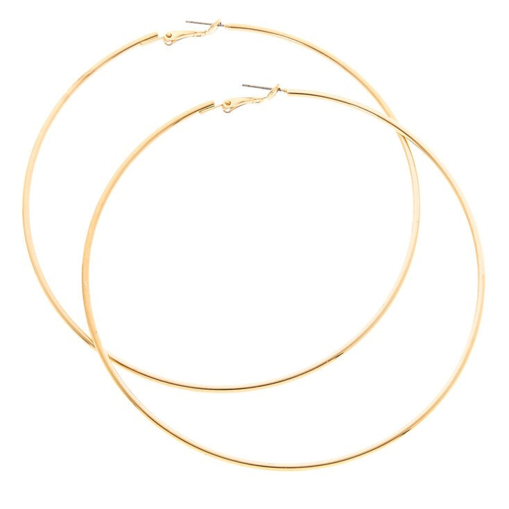 100MM Extra Large Gold Hoop Earrings | Claire's (UK)