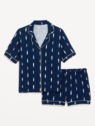 Sunday Sleep Knit Jersey Short Set | Old Navy (US)