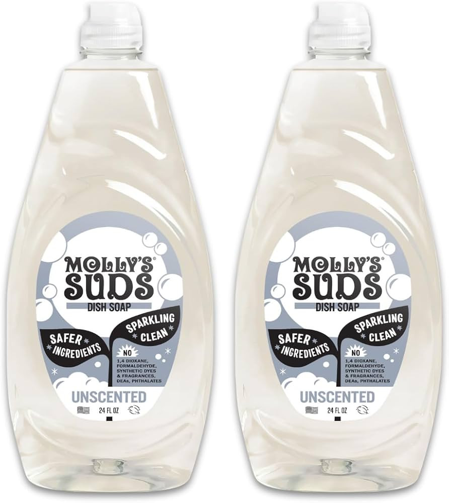 Molly's Suds Liquid Dish Soap | Clean, Simple Ingredients | Extra Scrubbing Power | Unscented, 24... | Amazon (US)