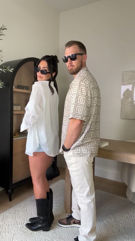 Casual couples #OOTD inspo! Comment DUMP TRUCK to get these @abercrombie links & more sent straight to your inbox! HINT…it all be on sale! 😎🍑

Couples, couples outfits, men’s outfits, vacation outfit, women’s mom shorts, ways to style, styling cowboy boots, styling camo 

#LTKSeasonal #LTKSpringSale #LTKmens