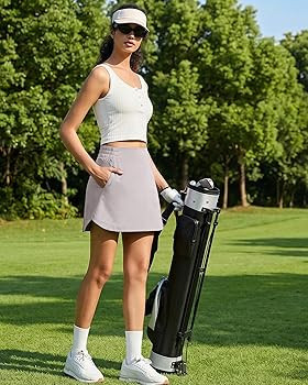 G4Free A Line Golf Skirts for Women 15'' Elastic High Waisted Tennis Skorts Soft Casual Athletic ... | Amazon (US)