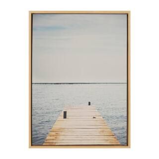 Kate and Laurel Sylvie "Standing on the Dock" by Laura Evans Framed Canvas Wall Art 23 in. x 33 i... | The Home Depot