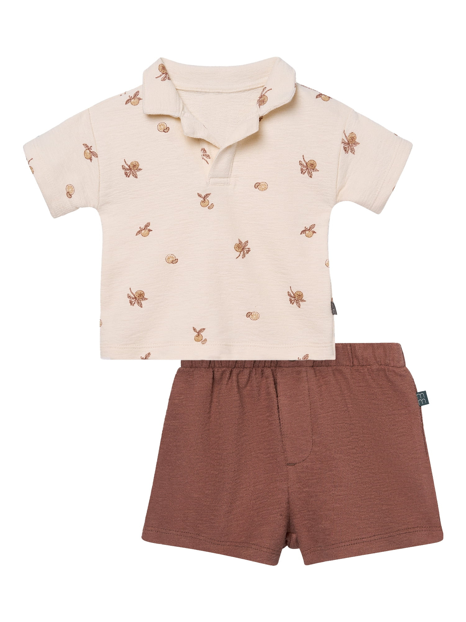 Modern Moments by Gerber Baby Boy Johnny Collar Shirt and Short Set, 2-Piece, Sizes 0/3 Months - ... | Walmart (US)