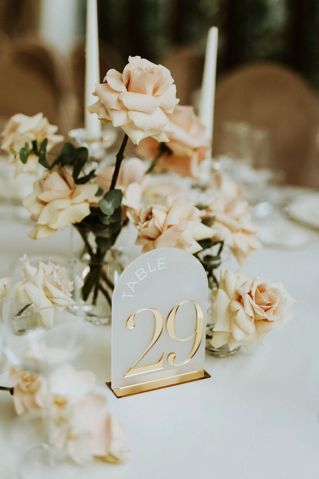 Arched Frosted Gold Acrylic Table Numbers  Wedding Ceremony - Etsy | Etsy (US)