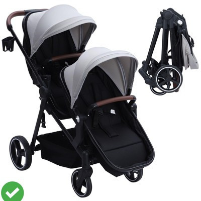 Tandem Double Stroller Newborn and Toddler, Foldable Twin Stroller with Reversible Seat | Target