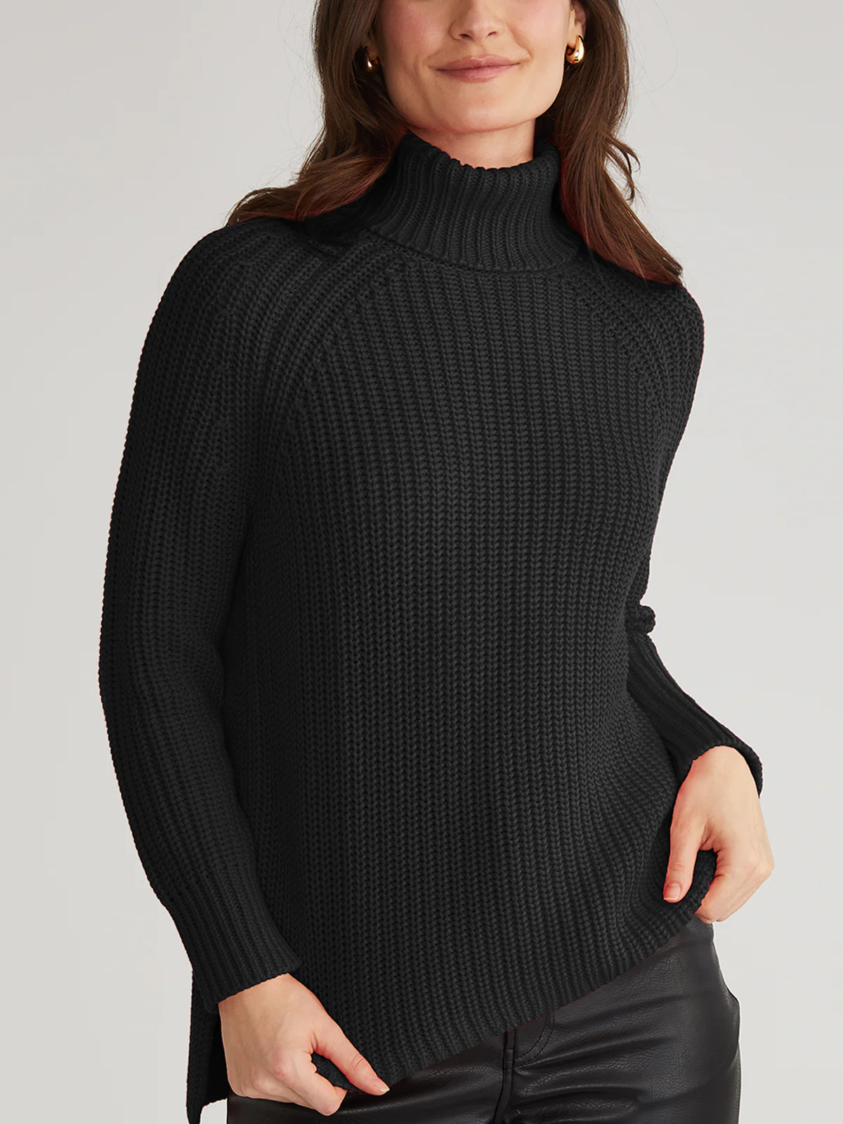 Stella: Shaker Stitch Turtleneck Sweater | 525 America