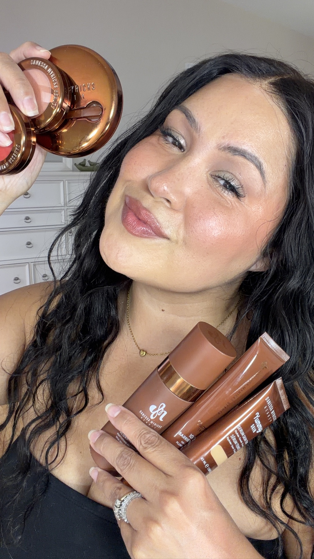 How I use @danessamyricksbeauty products as a 50 year old makeup expert.

Products:
10/10 barrier boost 
Moisturizer Repair Balm Serum 
Freedom Pallet Everyday Magic 
Universal blurring balm
Lift & Flex Concealer 9 & 7
Serum Skin Tint 7
Blurring balm powder flushed in Golden Hour 
Blurring balm lowlighter in Lowkey
Liquid Blurring balm setting spray 
Evolution powder in Pink
Colorfix glazes in pink ice
#matureskinmakeup #over40makeup #over50women #realskin #over50makeup @danessa_myricks