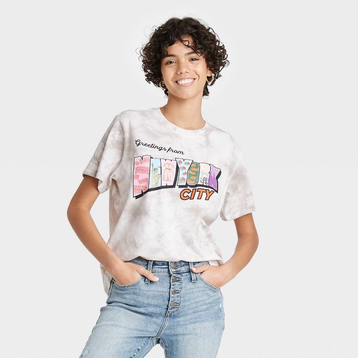 Women's To All The Boys 3 New York City Short Sleeve Graphic T-Shirt - Gray | Target